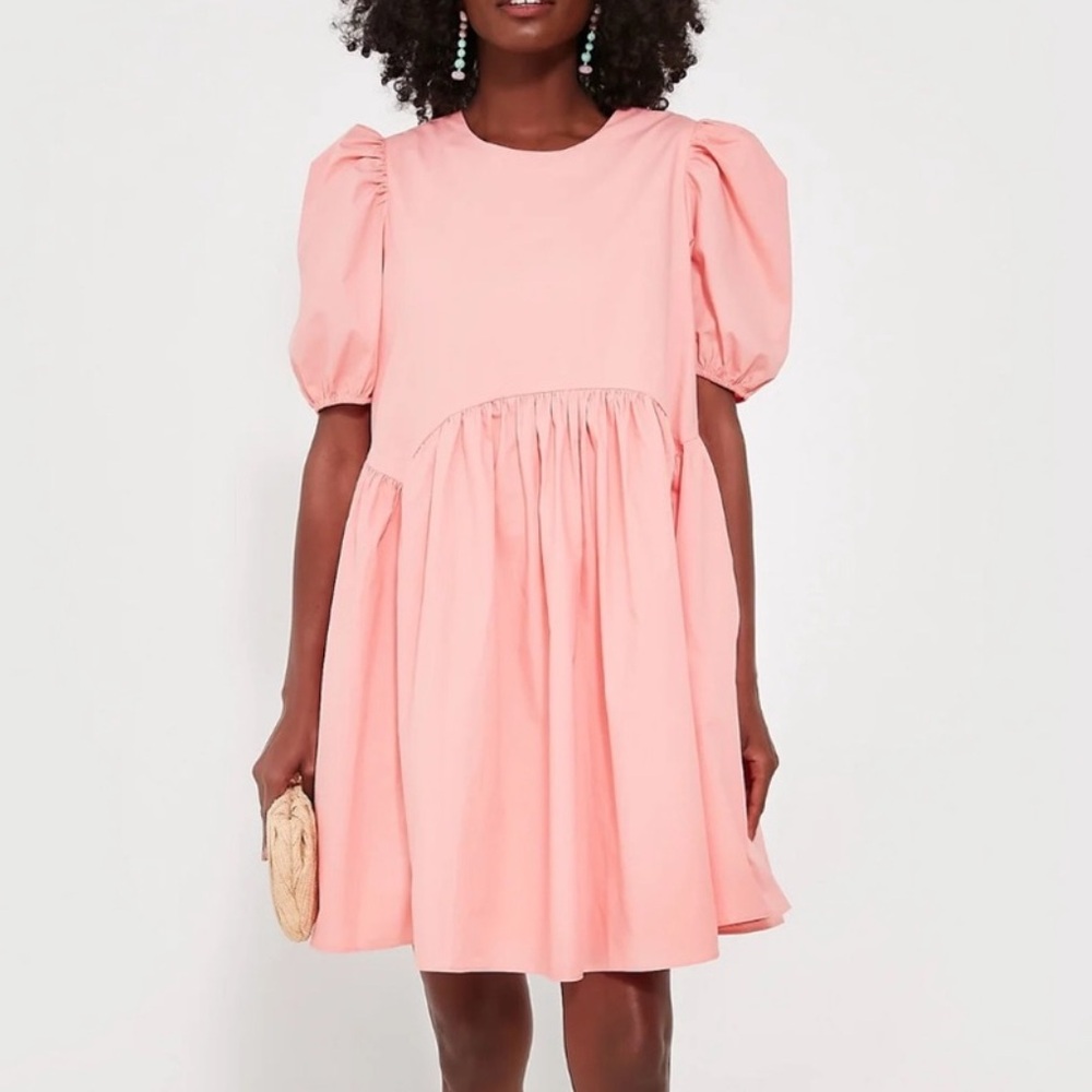 Tuckernuck Hyacinth House Women’s Coral Allie Puff Sleeve Babydoll Dress Medium
